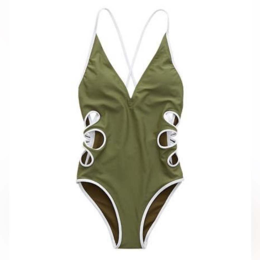 NWOT Aerie Retro Floral Cutout One Piece Swimsuit